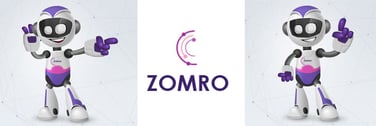 ZOMRO robots and logo
