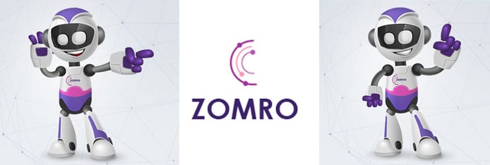 ZOMRO robots and logo ZOMRO robots and logo