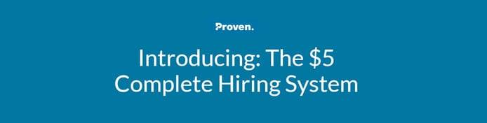 Banner reading "Introducing: The $5 Complete Hiring System"