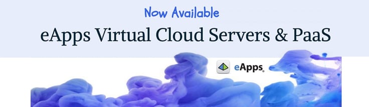 Banner advertising eApps' virtual cloud servers and PaaS