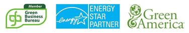 Green Business Bureau, ENERGY STAR, and Green America logos