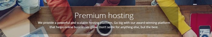 Graphic depicting premium hosting services