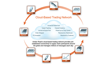 Screenshot of Amber Road global cloud connectivity