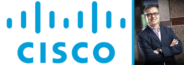 Cisco logo and photo of Ed Jimenez