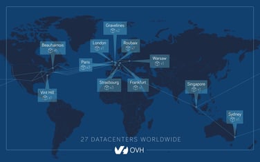 Screenshot of OVH datacenter map