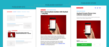 Screenshot of publisher content monetization