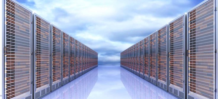 Illustration of cloud servers