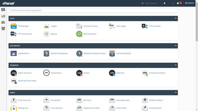 Screenshot of cPanel dashboard Screenshot of cPanel dashboard