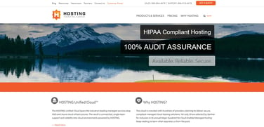 Screenshot of HOSTING HIPAA-compliant hosting