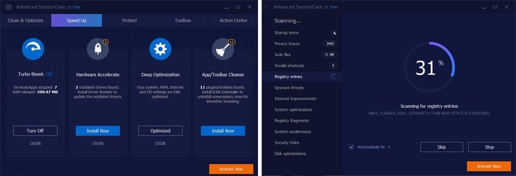 Screenshots of Advanced SystemCare 12