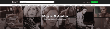 Screenshot of the Music & Audio category on Fiverr Screenshot of the Music & Audio category on Fiverr