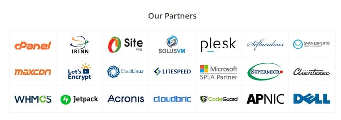 Logos of MilesWeb technology partners Logos of MilesWeb technology partners