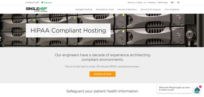 Screenshot of SingleHop HIPAA-compliant hosting Screenshot of SingleHop HIPAA-compliant hosting
