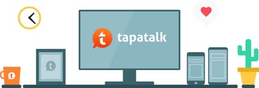 Graphic of Tapatalk logo on various devices