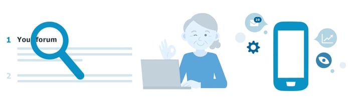 Icons depicting range of forum services