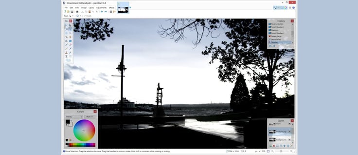 A screenshot of the Paint.net user interface