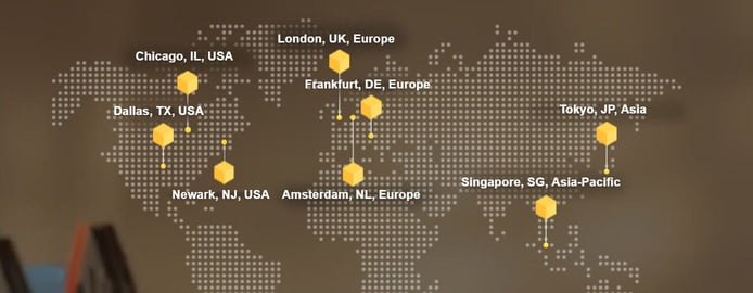 Graphic of FastComet's datacenters