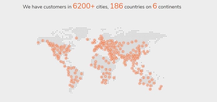 Screenshot of ClouDNS global presence graphic