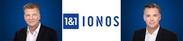 Images of Achim Weiss and Christian BÃ¶ing with 1&1 IONOS logo