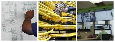 Images showing Green House Data office space and network cables