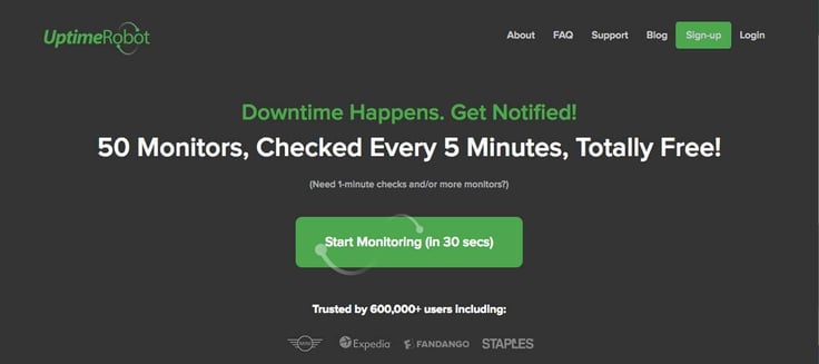 Screenshot of Uptime Robot