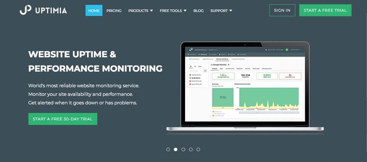 Screenshot of Uptimia