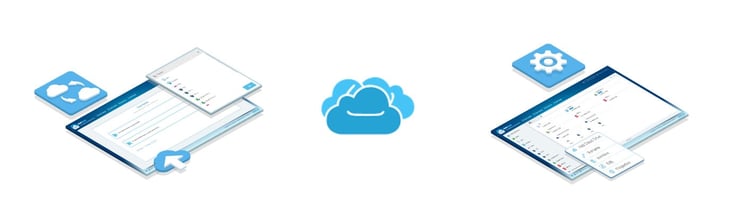 Graphic depicting sync and transfer options