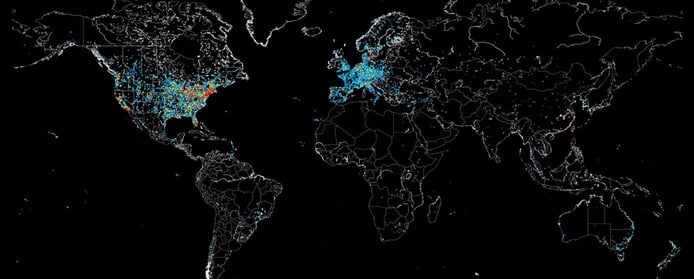 Map of industrial control systems on the internet Map of industrial control systems on the internet