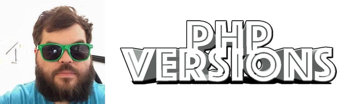 Image of Matt Trask with the PHP Versions logo