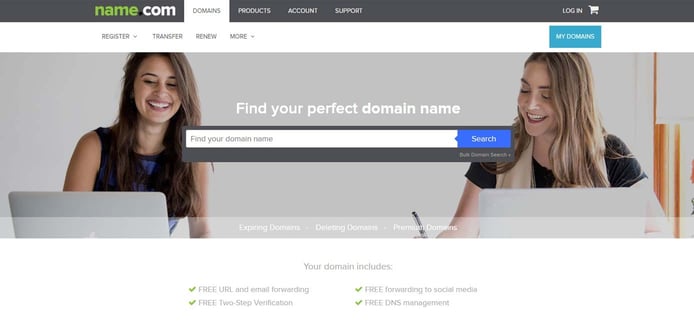 Screenshot of Name.com domain registrations Screenshot of Name.com domain registrations