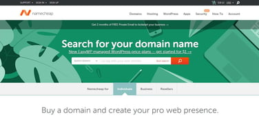Screenshot of Namecheap domain registrations