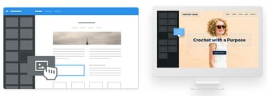 Illustrations of the Weebly website builder