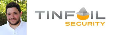 Michael Borohovski, Co-Founder & CTO at Tinfoil Security, and Tinfoil Security logo