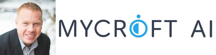 Joshua Montgomery, CEO, and Mycroft logo Joshua Montgomery, CEO, and Mycroft logo