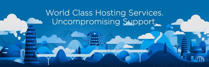 Banner reading "World Class Hosting Service. Uncompromising Support" Banner reading "World Class Hosting Service. Uncompromising Support"