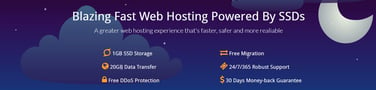 Banner depicting EzzyTech's SSD-based shared hosting solutions