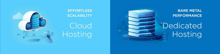 Depiction of cloud and dedicated solutions