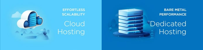 Depiction of cloud and dedicated solutions Depiction of cloud and dedicated solutions