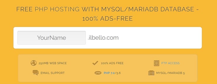 Screenshot of ilbello homepage
