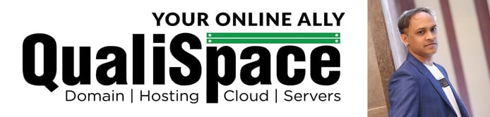 QualiSpace logo and photo of Yatin Shah, Strategic Manager at Trunkoz Group