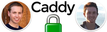 Images of Caddy Co-Founders with the project's logo