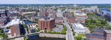 Aerial view of Lowell, Massachusetts