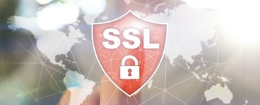 Illustration with finger pressing on SSL badge