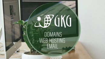 Screenshot of GKG hosting logo and features