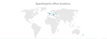 A map of SpamExperts offices A map of SpamExperts offices