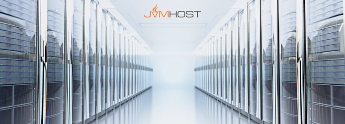 Photo of a datacenter with JVM Host logo Photo of a datacenter with JVM Host logo