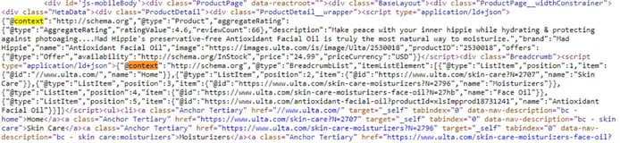 Screenshot of source code for Mad Hippie Facial Oil Screenshot of source code for Mad Hippie Facial Oil