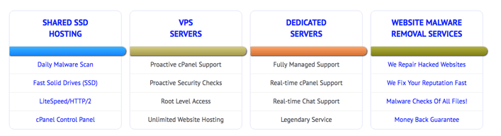 Screenshot of TVCNet plans