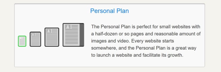 Screenshot of Personal Plan summary