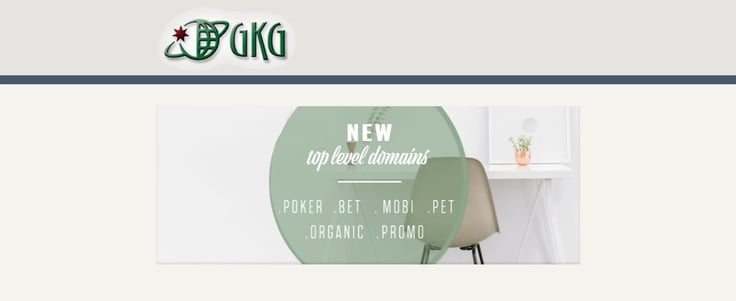 Screenshot of GKG website